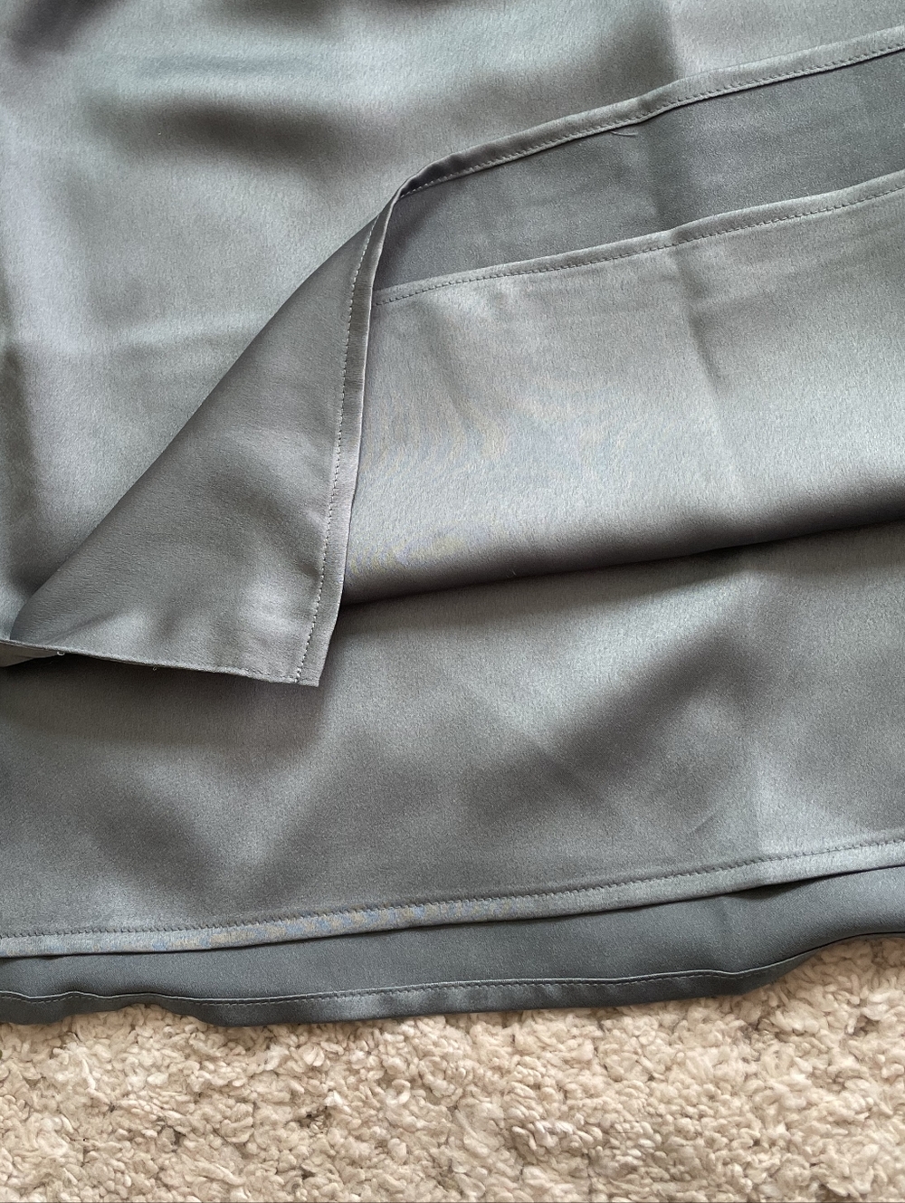 Abercrombie & Fitch Satin Slip Dress in Dusty Teal Size XSP - Picture 8 of 9